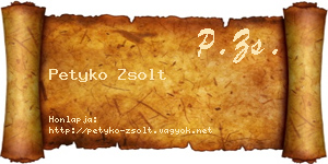 Petyko Zsolt névjegykártya